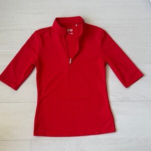Red Half-Zip Top